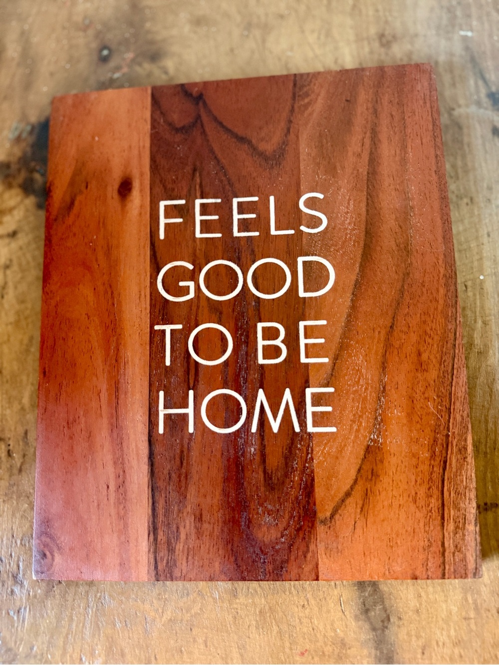 Hearth & Hand Brown Wood "Feels Good To Be Home" Wall Plaque